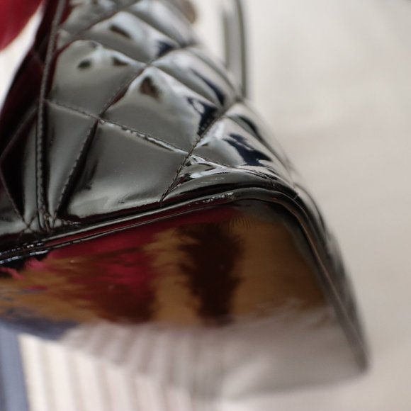 Chanel Black Patent  Quilted Leather Medallion Purse - Picture 10 of 16